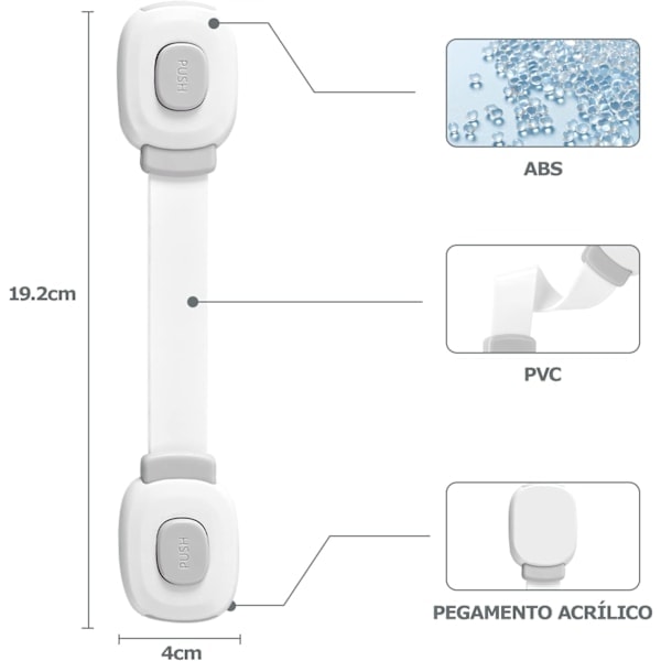 2-delad barnsäkerhetslås för lådor och skåp, Frid