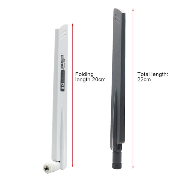 2 stk. 3G 4G 5G Antenner 600-6000MHz 18dBi Forstærkning SMA Han til Trådløst Netværkskort Wifi Router Høj S