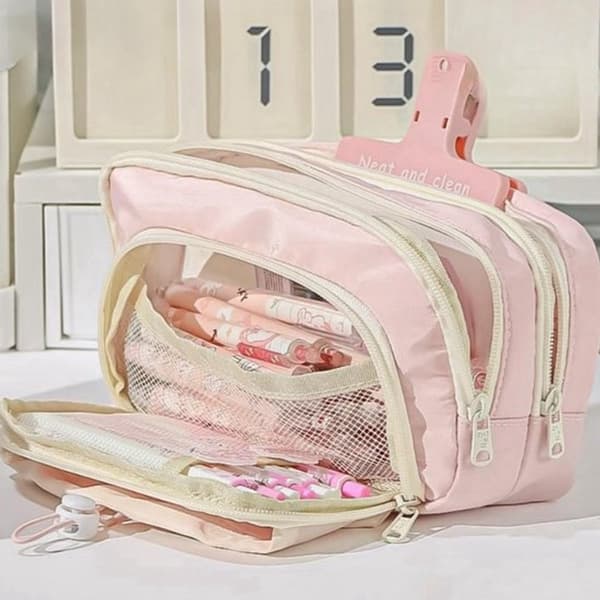 Pencil case - Stor penholder - Taske til børnehave (pink)