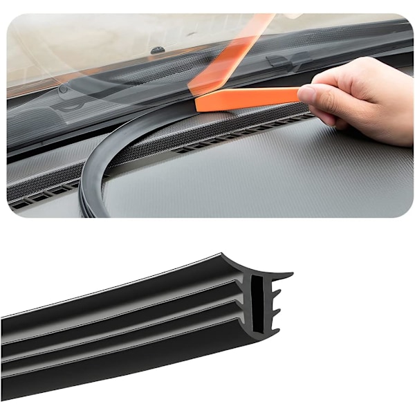 Car Dashboard Seal Strip, 6.56Ft Rubber Sound Insulation Protector, Dustproof Slit Strip for Dashboard, Windshield, Cars, Trucks, Black