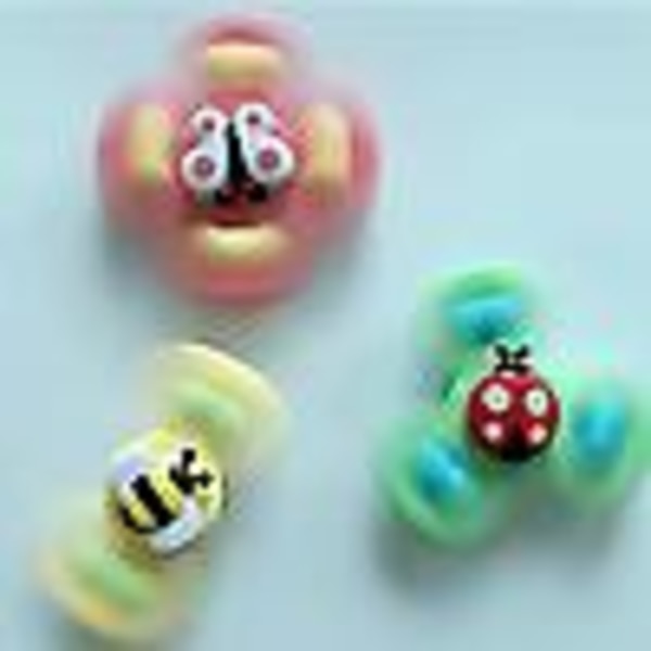 3 st Baby Sugkopps Snurrleksaker Fidget Spinner Badleksaker flerfärgade