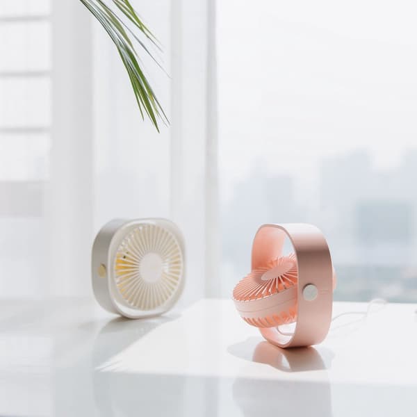 USB Bordventilator, USB Ventilator, Miniventilator, Kompakt, 3 Vindindstillinger, Pink