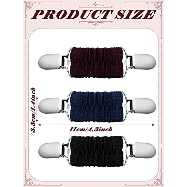 3-pack Slips för Klänning - Sjalspänne med Säkert Grepp - 11,5*3,1cm - Elegant och Funktionell Accessoar