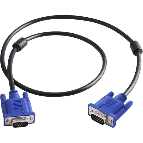 VGA-VGA-kaapeli 1,5 m 15-nastainen 1080p Full HD SVGA/VGA uros-uros näytön jatkokaapeli tietokoneille, kannettaville tietokoneille, televisioille, projektoreille ([...