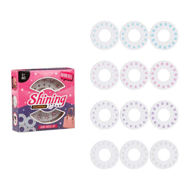 Glitterende Bling Diamant Hårglitter, Stiftemaskin 1 Neglebor + 12 Pins 180 Bor