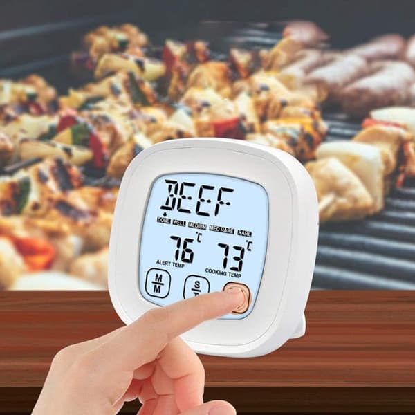 Digital kötttermometer LCD-pekskärm grilltimer matlagningstermometer sond biff BBQ temperaturmätare köksredskap