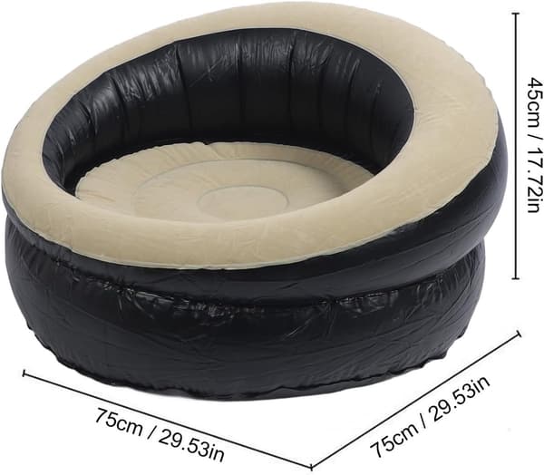 Plys oppustelig sofa, bærbar hurtigoplader, perfekt til stue, camping og rejser.