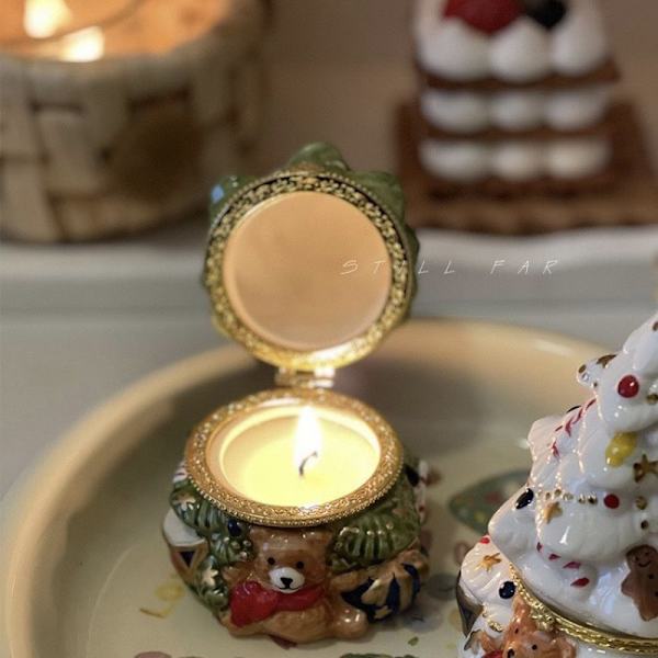 Liten bjørn juletre innendørs røykfri aromaterapi lys beste