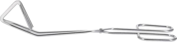 3-delt grill-/steketang, rustfritt stål, lengde: 24 cm, sølv