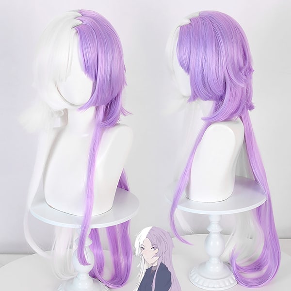 Anime Bungou Stray Dogs Sigma Cosplay Peruukki Pitkät Valkoiset Violetit Hiukset