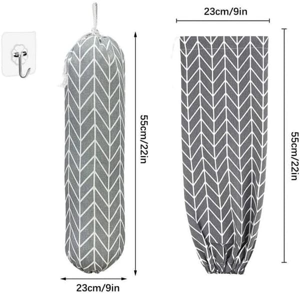 Plastikposeholder - hængende, foldbart design, velegnet til opbevaring af plastikposer