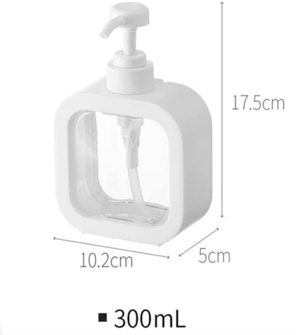 3-pack - 300 ml tomma klara flaskor - klämflaska, återfyllningsbar (vit)