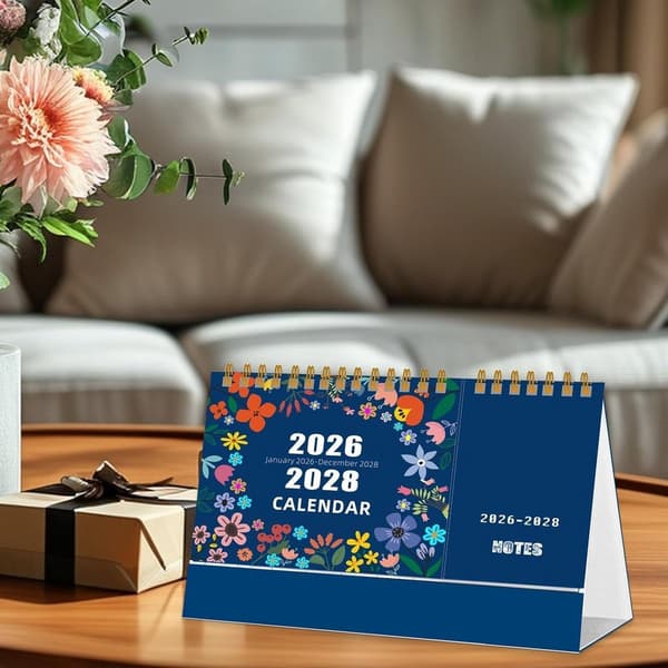 2026-2028 Månedlig Planlegger - Treårskalender - Langsiktig Planlegging - Kunstnerisk Gradient - 26.5x18.5 cm - Blå