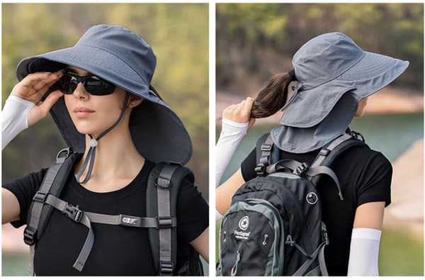 Unisex solhat - Sammenfoldelig havehat - Mørkegrå