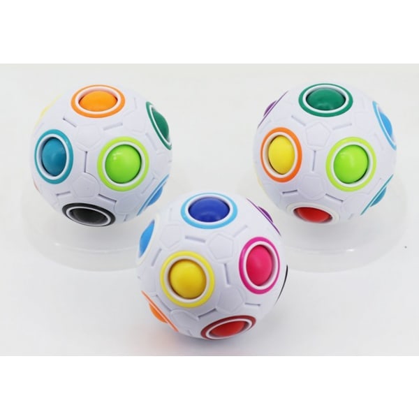Magisk Regnbågsboll 3D-pussel, Stressreducerande Fidget Cube, Hjärnteaser Leksak för Barn och Vuxna