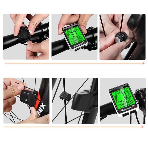 Cykelcomputer cykelodometer trådløs vandtæt