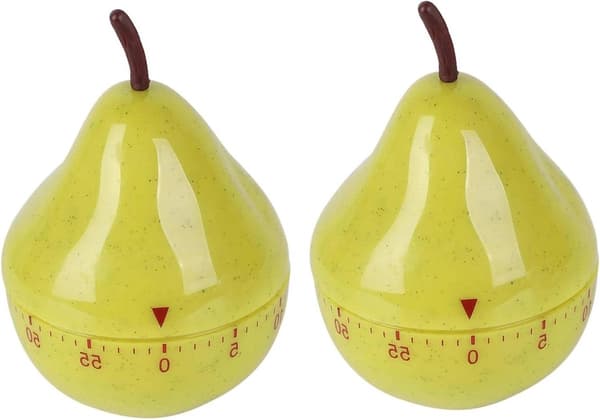 ING 2-pack kökstimer, 60-minuters mekanisk timer, päronformad design