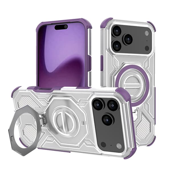 iPhone 17 Pro -puhelinkotelo, läpinäkyvä violetti