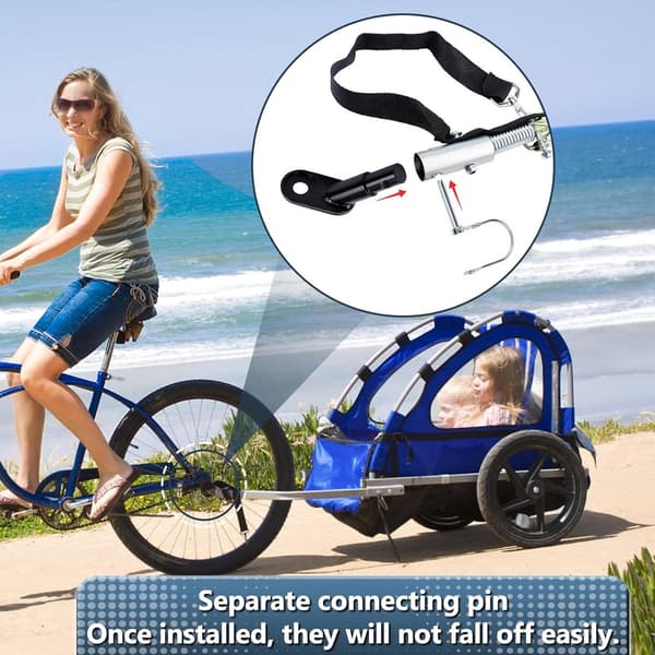 1-Pack - Cykelvagnskoppling - Vagnled - Robust och hållbar - Svart
