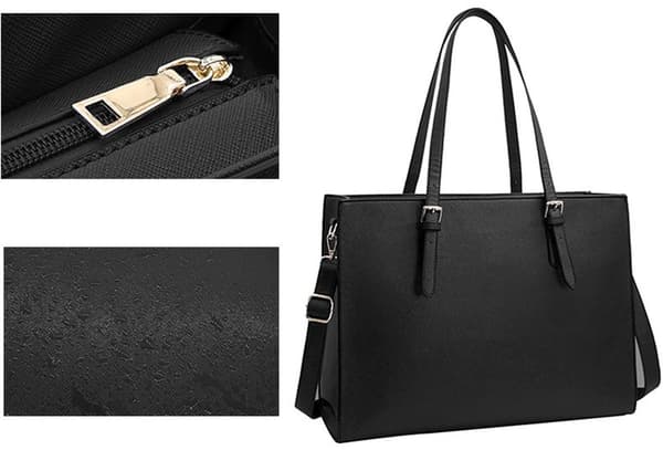 Damehåndtaske - Stor Laptoptaske - 15,6 Tommer - Sort