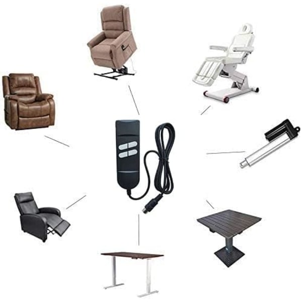 Elektrisk Recliner Fjärrkontroll, Recliner Fjärrkontroll, Manuell Kontroll 4 Knappar 5 Stift Används för 2 Motorer - Recliner eller H...