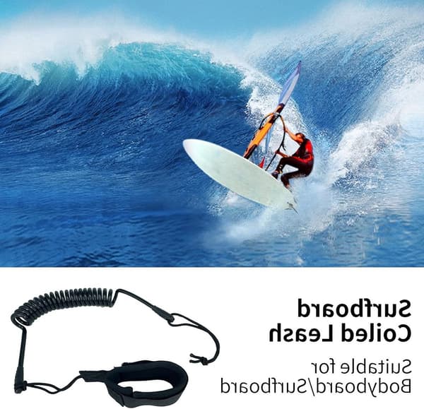 Surfebrett benstropp, 10 fot, 5 mm elastisk, 2-pakning, padlebrett sikkerhetsstropp