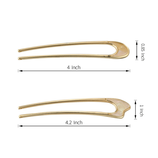 Stor fransk hårnål, metal U-formet 2 nåle boller hårnåle til kvinder piger farve-2