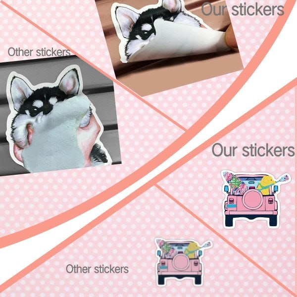 100 stk Preppy Stickers Rosa Stickers Pakke