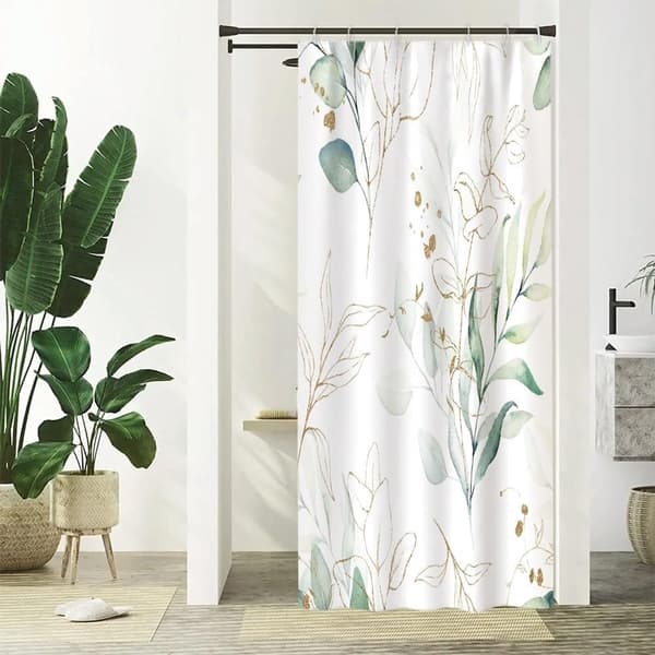 Duschdraperi Anti-Mögel, 120*180cm Vattentätt Polyester Duschdraperi, Eucalyptus Duschdraperi, Med Ringar, Badrumsavdelare, Sovrum