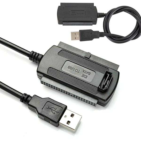 USB 2.0 till IDE Adapter Konverteringskabel för 2,5 3,5 Tums Hårddisk Svart