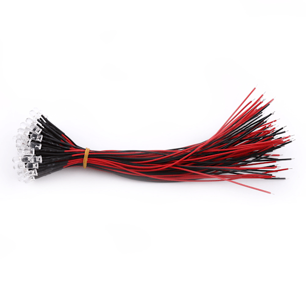 50kpl Valmiiksi johdotettuja DC 9-12V 3 5 10mm Vedenpitäviä LED-diodeja Valkoisia Punaisia Sinisiä Vihreitä Valoja