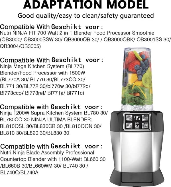 16oz Blender Kop Sæt - 6 Dele - Reservedele