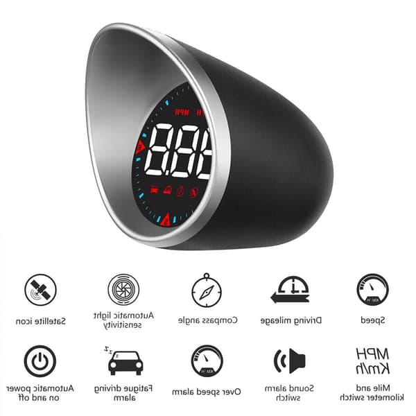 Digital head-up display speedometer - multifunksjonell med alarmfunksjon - kompakt design
