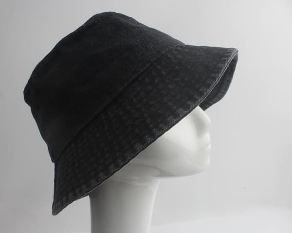 Bøttehatt Denim - Solid 100 % bomull - UV-beskyttelse - Bøttehatt - Unisex - Svart