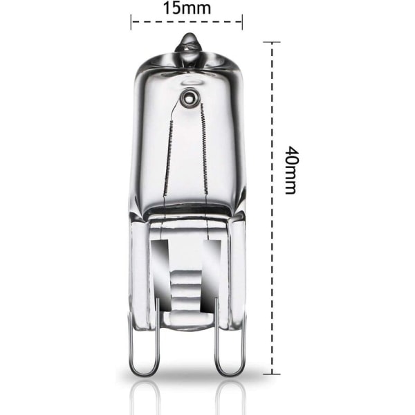 G9 Halogeeniuunilamppu G9 Uuni 25W 230V 300°C Toleranssilamppu 4-pakkaus