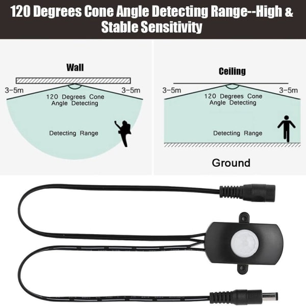 DC 5V-24V USB DC Kroppsbevegelsessensorbryter Menneskelig MC Elik