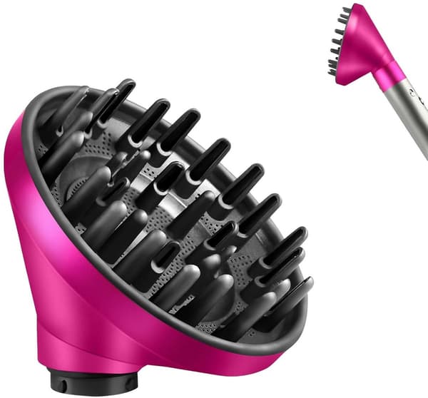 Wave+ krølle diffuser egnet til Dyson Airwrap styler, Krøllejern special diffuserdyse, rosenrød
