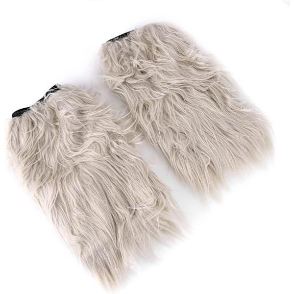 1 Par Kvinners Kunstig Pels Fluffy Over-Knee Leg Warmers, Varme Vinter Boots Mansjett Sokker, Fuzzy Foot Covers for Boots, Khaki khaki