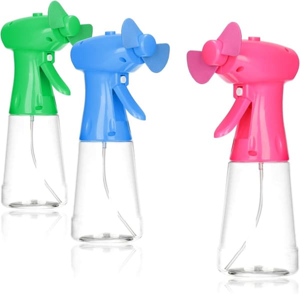 3-pak sprayventilator – Sprayventilator – Sommerkøling – Mini håndholdt sprayventilator [Tilfældig stil] (3-pak)