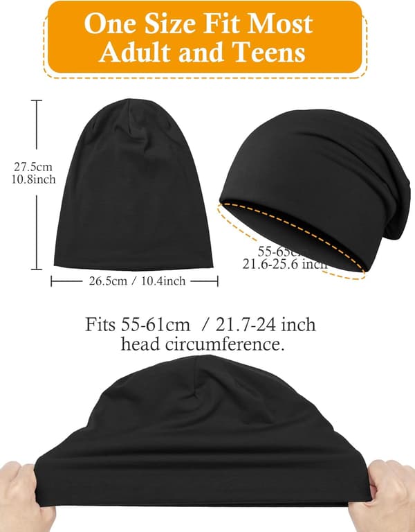 2 stk Klassisk Beanie Hat til Mænd Kvinder Unisex Slouch Strikket Beanies Lang Hat til Vinter Sort black