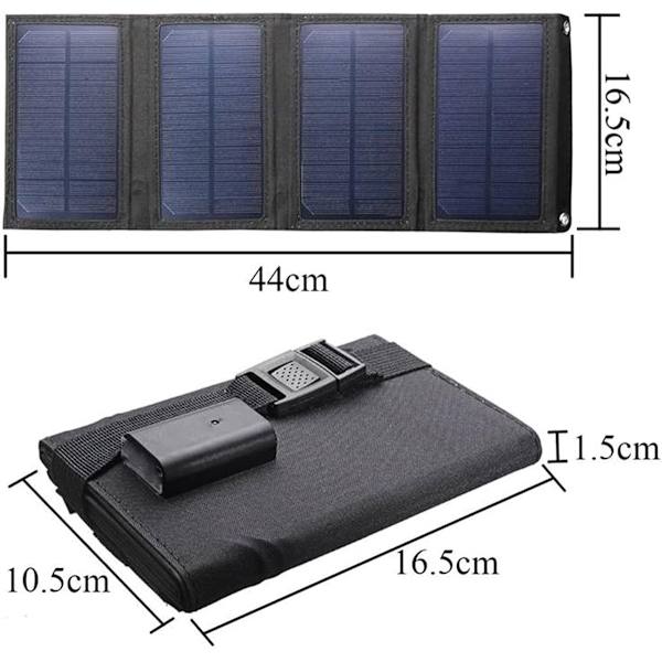 20W USB 5V Solpanel - med USB-laddare