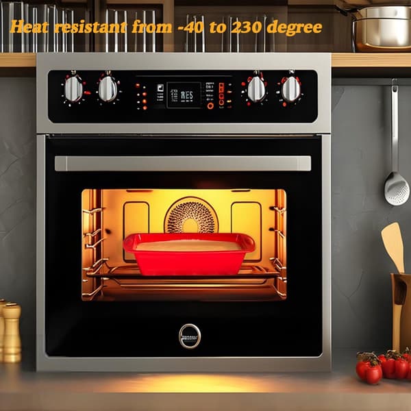 Rektangulær non-stick silikon toastform, for hjemmebaking, rød
