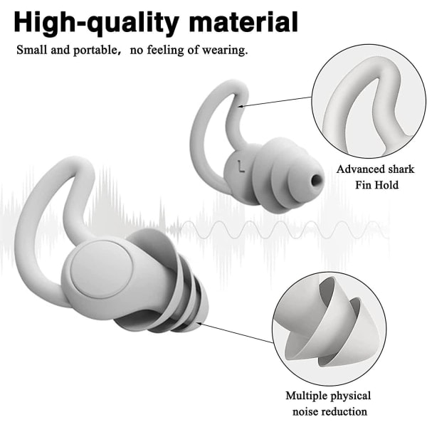 Ørepropper Quies ørepropper Støjreducerende ørepropper til søvn 2 par loop ørepropper Genanvendelige og vandtætte Sleepsoft ørepropper