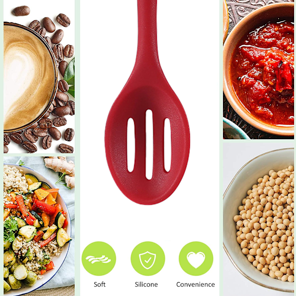 4 stk. Silikonespatel med rille Silikone Non-Stick Blandeske