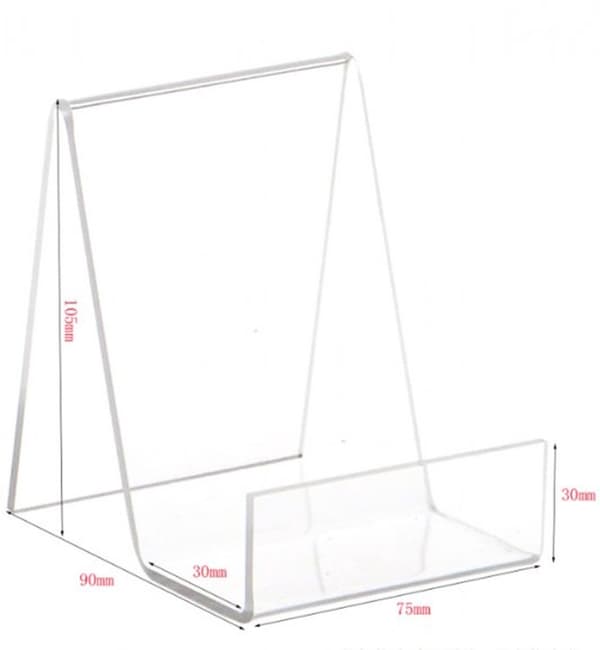 ING 6-delt - 10 cm - Klar Akryl - Display Stand - Staffeli