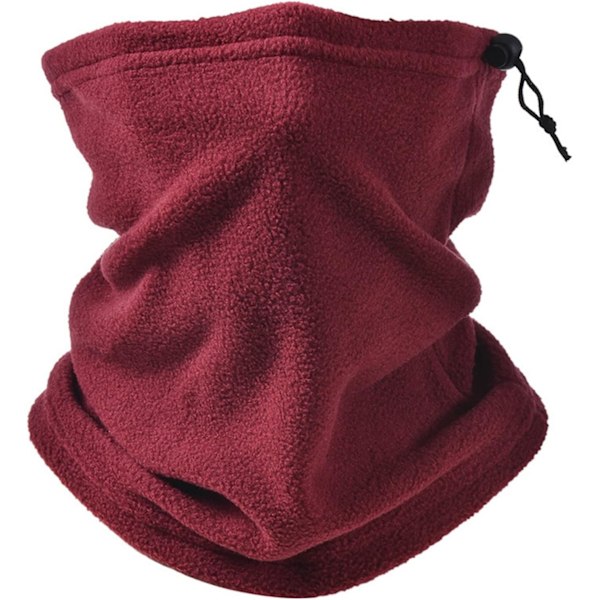 Blå sykkelhalsvarmer, Polar Fleece vinterhalsrør for kvinner, vindtett skjerf for skøyting, fotturer og utendørs sport REd