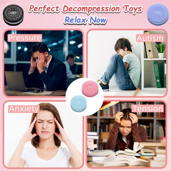 Finger Squeeze Leksaker 4-Pack, Supermjuka, Squishy Stressleksaker, För Barn & Vuxna, Söta, Kramgoa Sensoriska Leksaker i Kakform