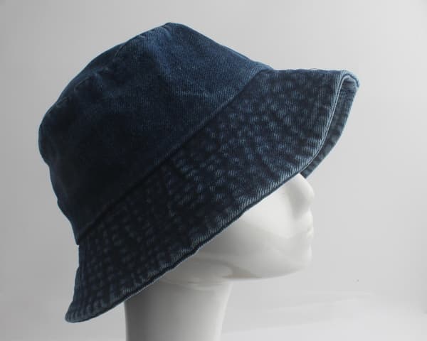 Bøttehatt denim - Solid 100 % bomull - UV-beskyttelse - Bøttehatt - Unisex - Mørk denimblå
