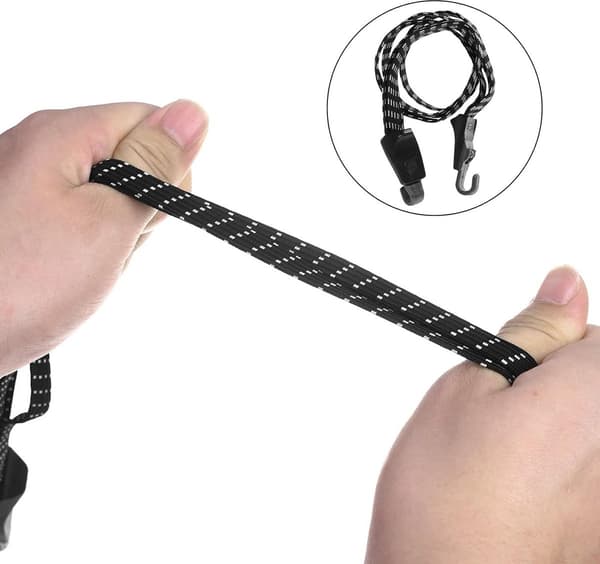 3-pak elastiske bagagestropper - 62 cm - nylon med velcro-elastikstropper