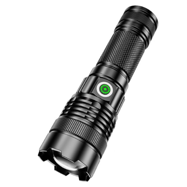 30W Vit Laser Starkt Ljus Lång Räckvidd Ficklampa USB Laddningsbar Zoom Utomhus Vattentät Äventyrs Ficklampa Taktisk Ficklampa